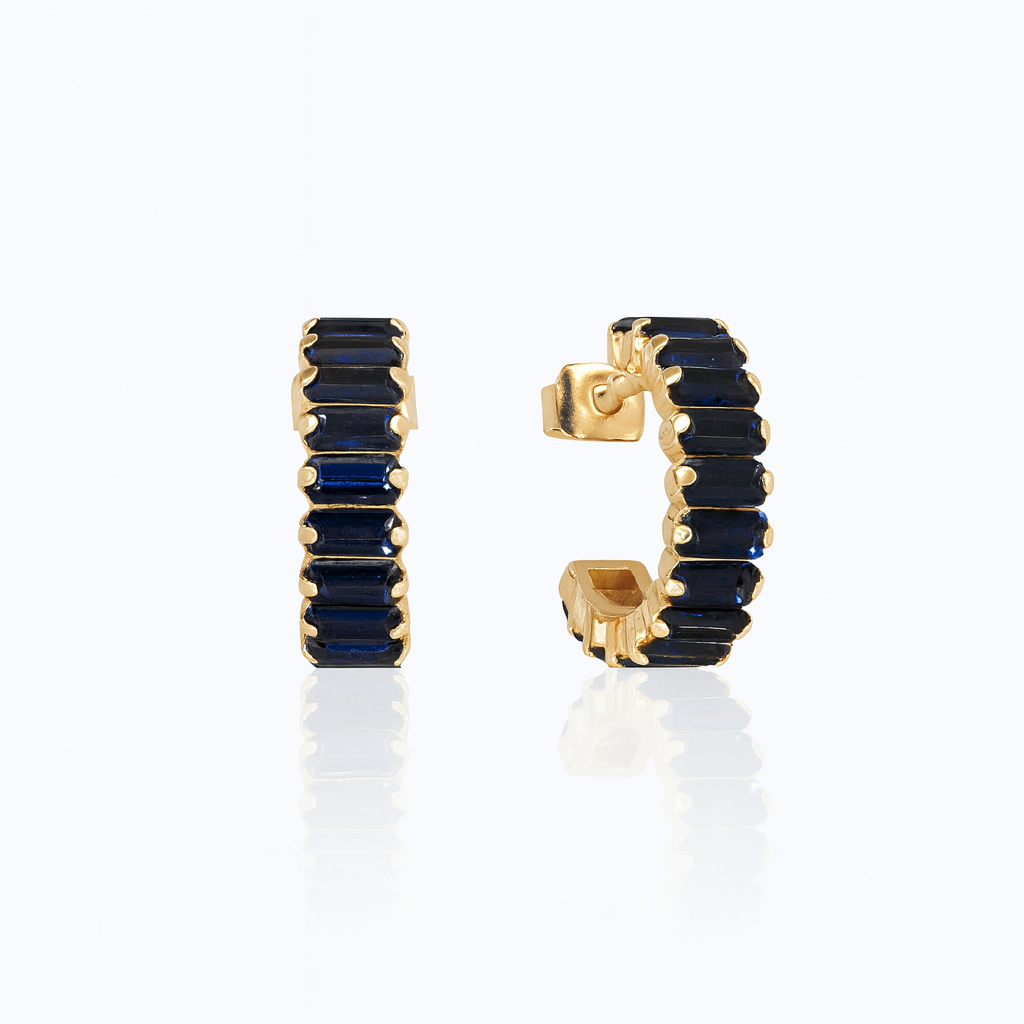 Sapphire Glow Hoops