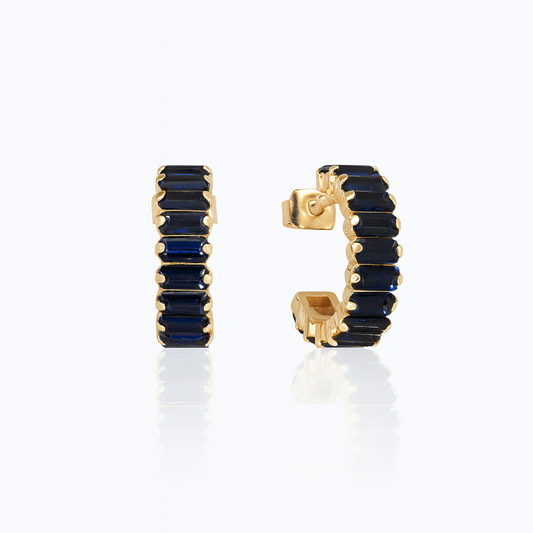 Sapphire Glow Hoops