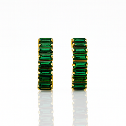 Emerald Glow Hoops