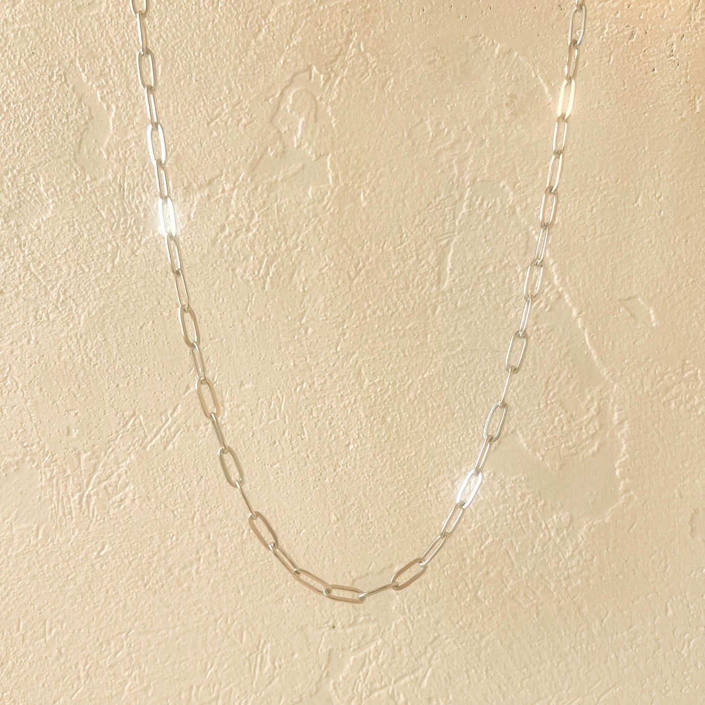 Large Paperclip Chain White Gold