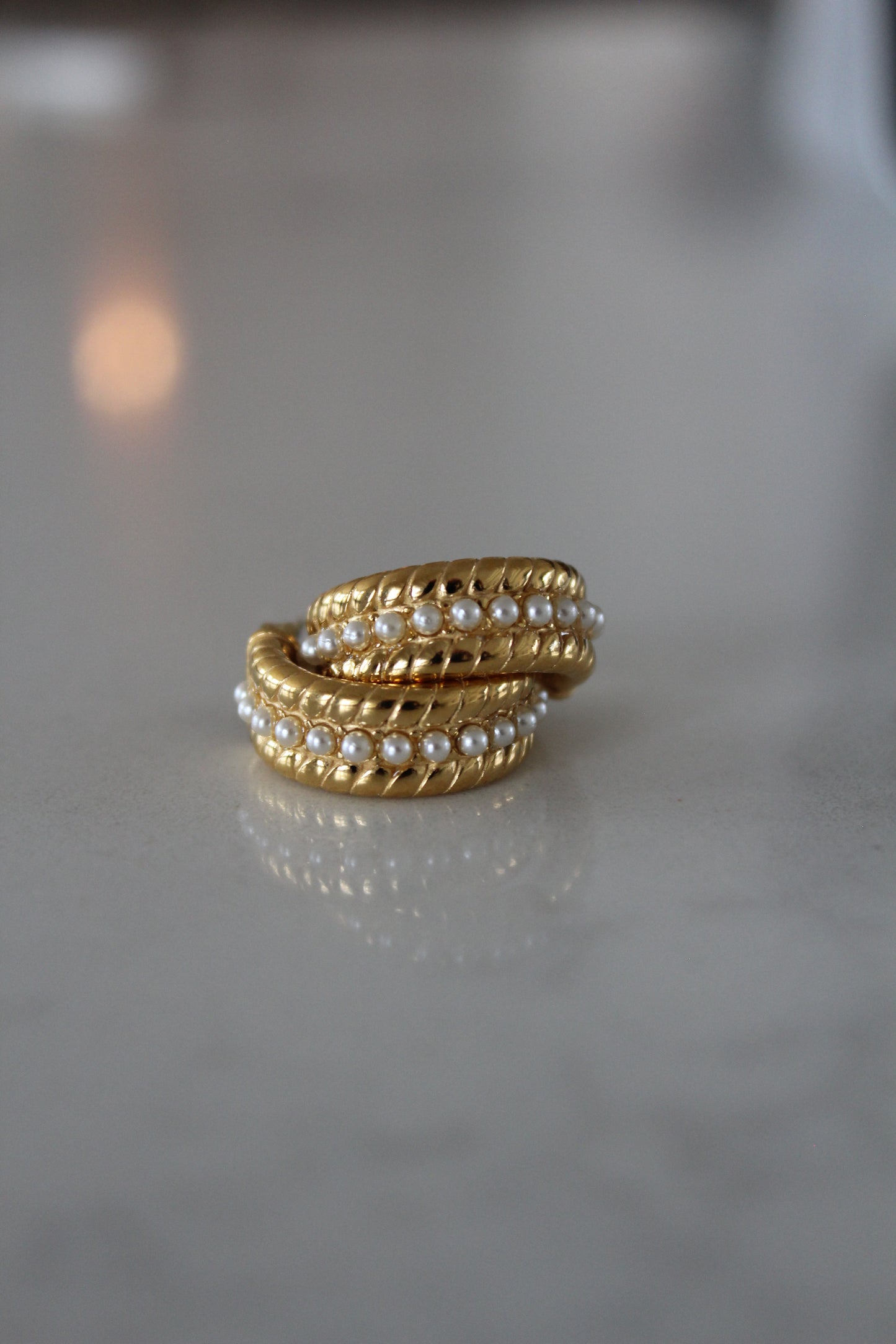 Luxe Pearl Twist Hoops