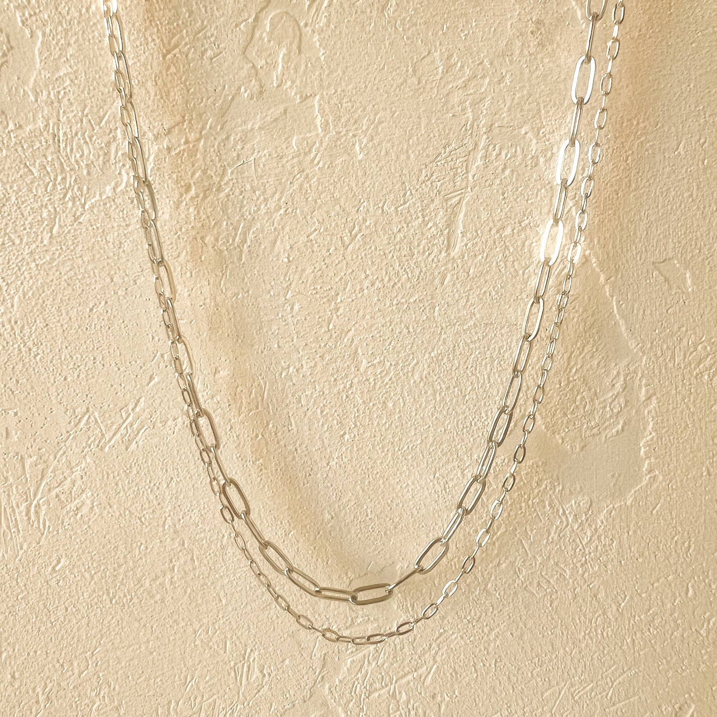 Small Paperclip Chain White Gold