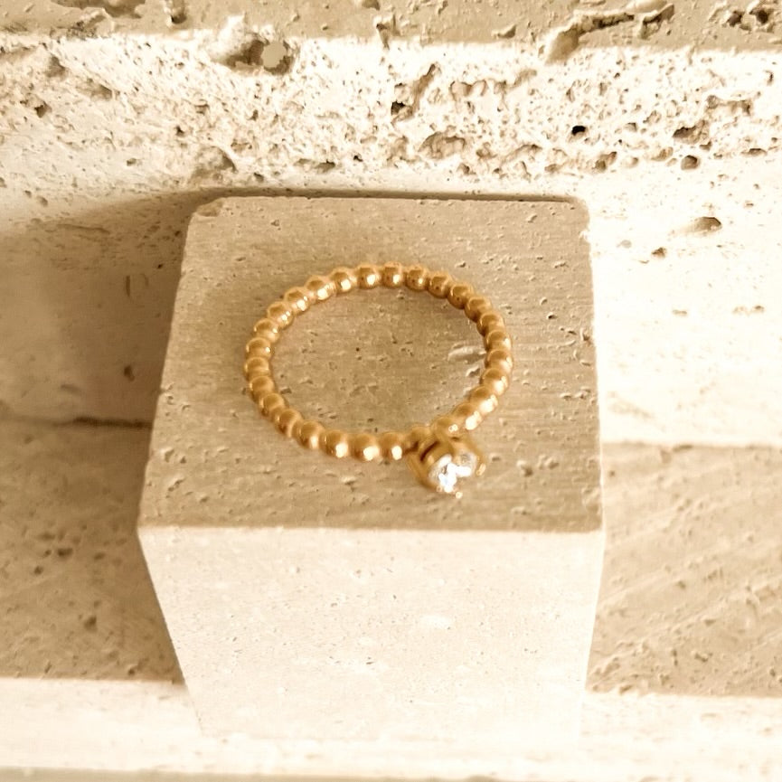 Beaded Solitaire Ring