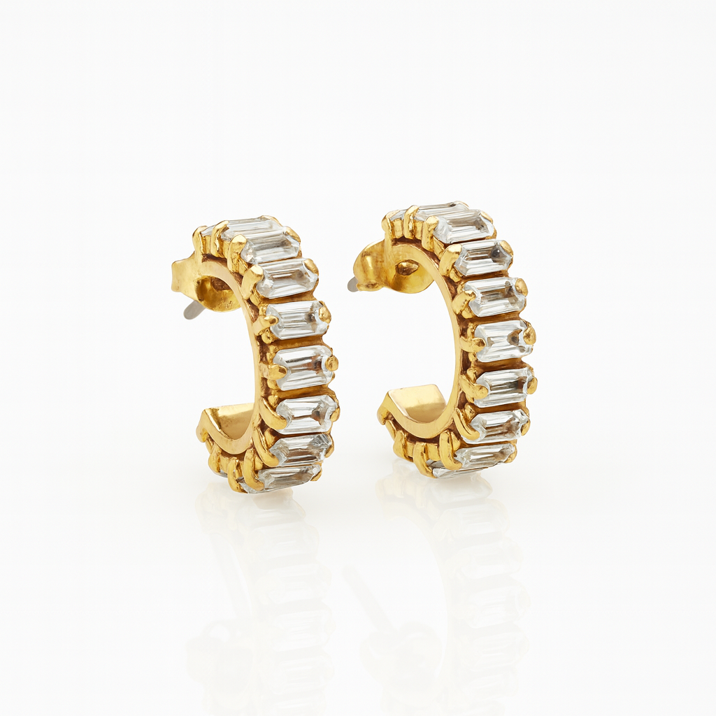 Baguette Brilliance Hoops