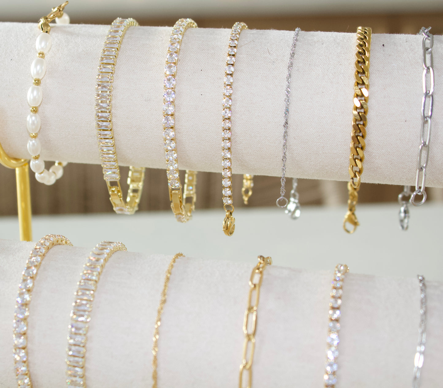 Baguette Luxe Tennis Bracelet — 18K Gold Vermeil