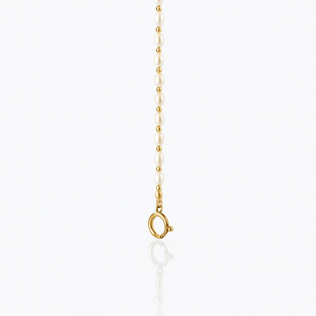 Pearl Bracelet with Charm Clasp - 18K Gold Vermeil