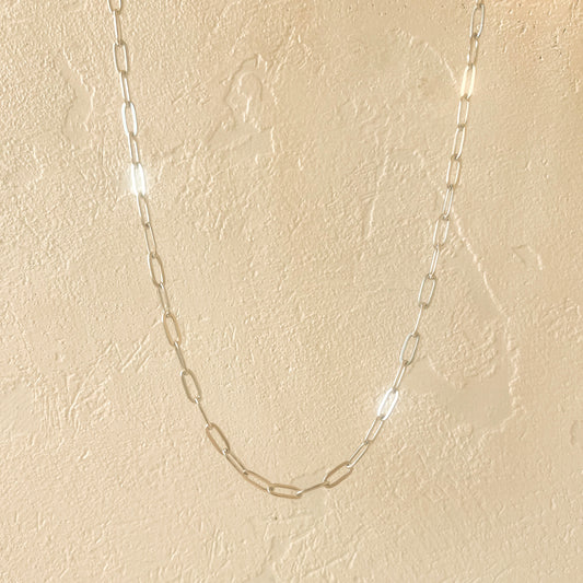 Large Paperclip Chain White Gold