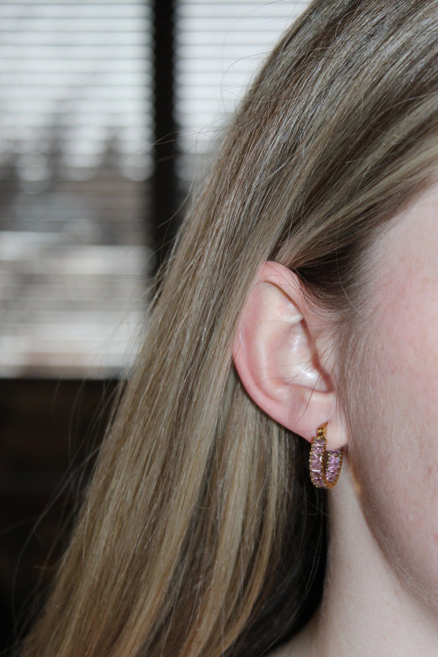 Blush Radiance Hoop Earrings