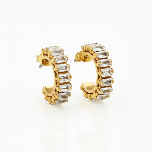 Baguette Brilliance Hoops