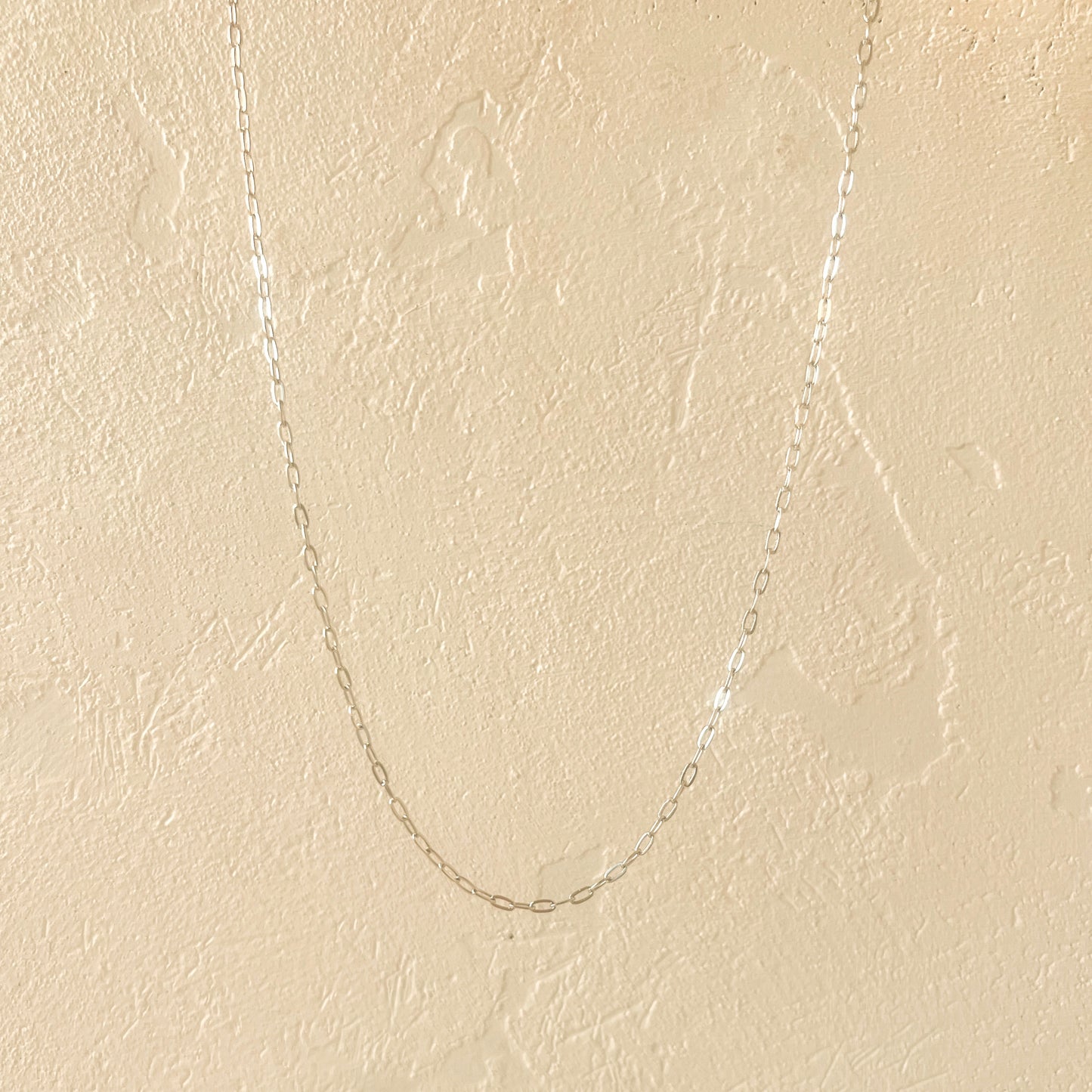 Small Paperclip Chain White Gold