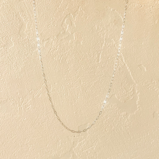 Small Paperclip Chain White Gold