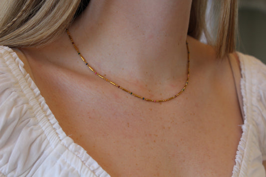 Golden Mosaic Necklace