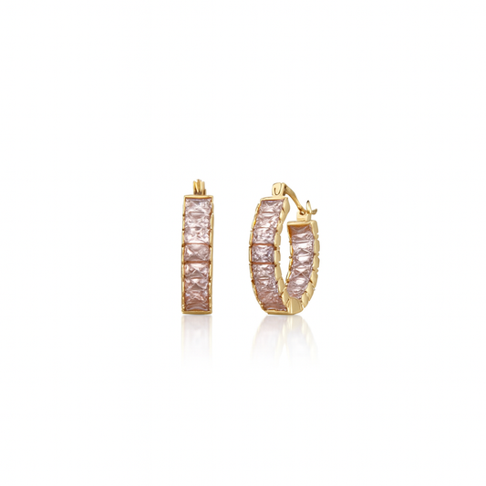 Blush Radiance Hoop Earrings