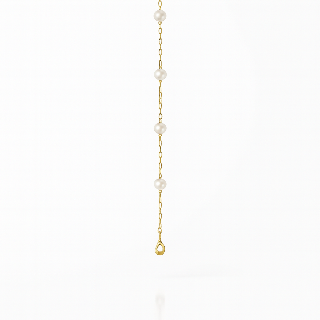 Dainty Pearl Gold Bracelet - 18k Gold Vermeil