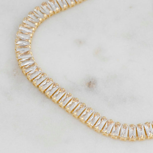 Baguette Luxe Tennis Bracelet — 18K Gold Vermeil