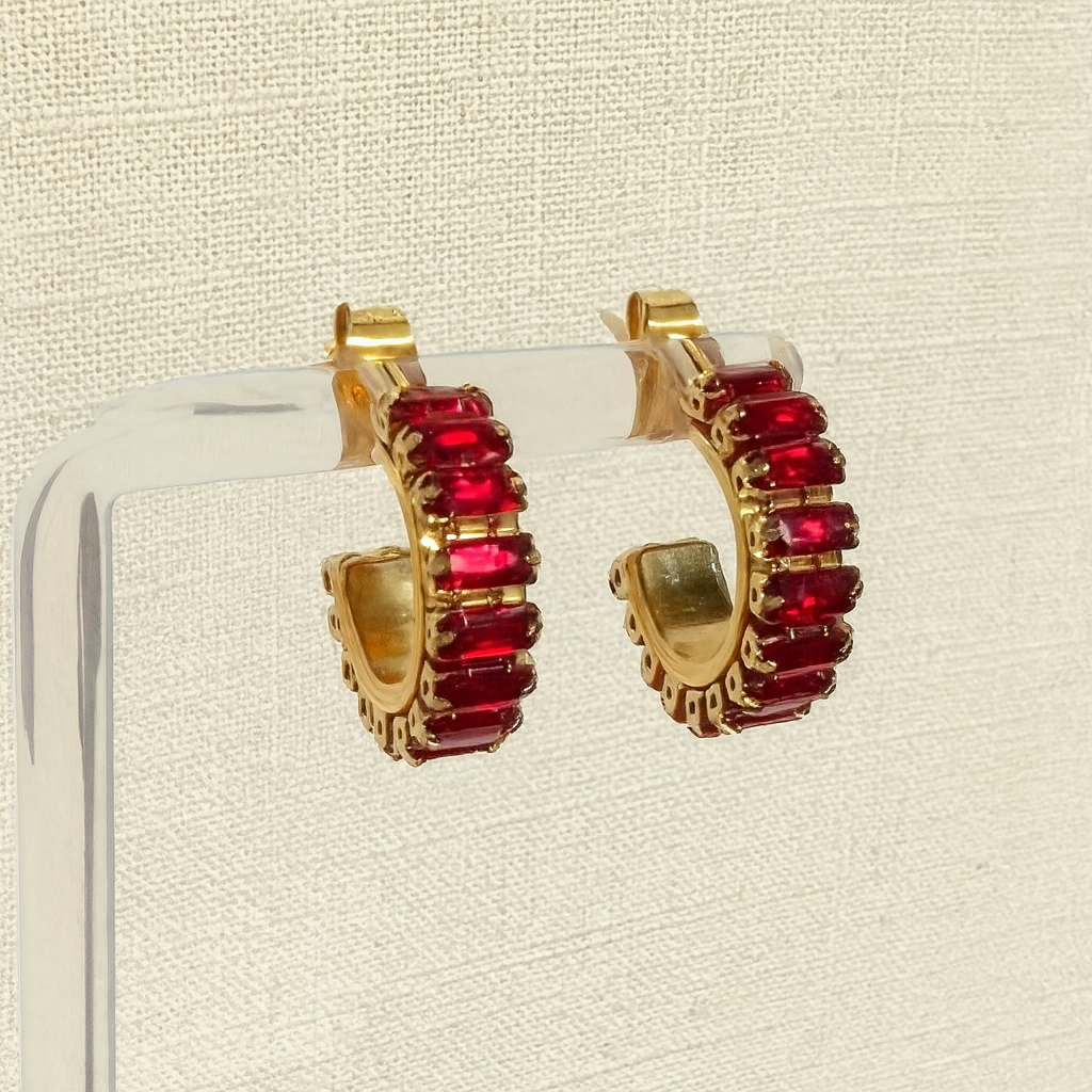 Ruby Baguette Earrings